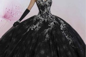 Пышное черное свадебное платье