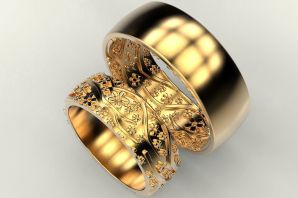 Широкое золотое кольцо