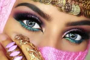 Арабский макияж для голубых глаз
