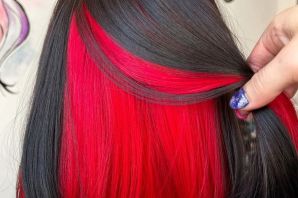 Скрытое окрашивание волос красный