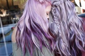 Серо фиолетовые волосы