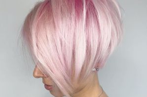 Розовые волосы короткая стрижка
