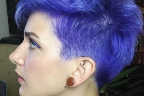 Короткие женские стрижки фиолетовые волосы
