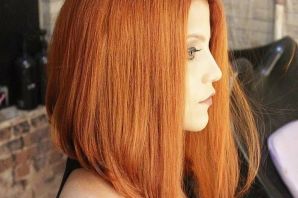 Рыжий цвет на средние волосы