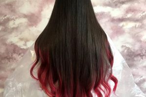 Красные концы волос
