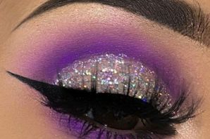 Фиолетовый макияж глаз