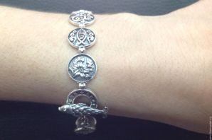 Женский православный серебряный браслет
