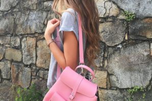 Сумка рюкзак розовый