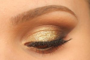 Вечерний макияж с золотом