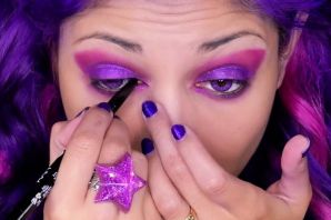 Красивый макияж в фиолетовых тонах