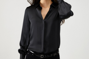 Шелковая черная блузка