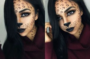 Леопардовые стрелки макияж