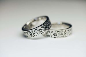 Обручальные кольца серебро с чернением