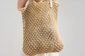 Пляжная сумка из рафии крючком