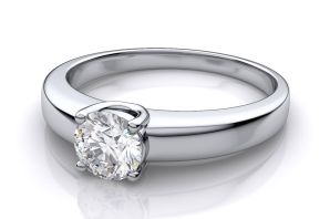 Двойное кольцо с бриллиантом