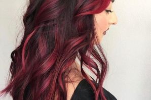 Окрашивание волос красный с черным
