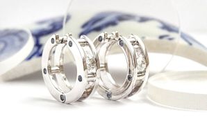 Сережки кольца с бриллиантами