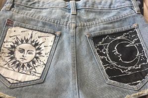 Рисунки на джинсовых шортах