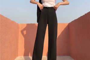 Черные длинные женские брюки