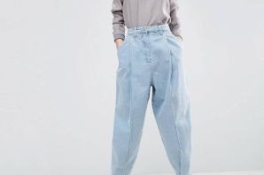 Зимние широкие джинсы