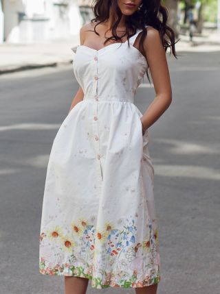 Фасон белого летнего платья