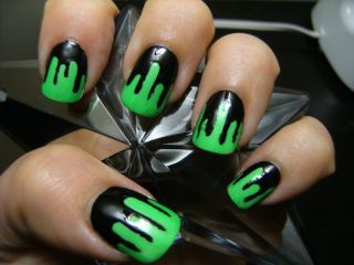 Ярко зеленые ногти