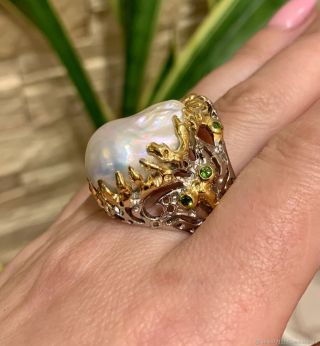 Необычные кольца с жемчугом