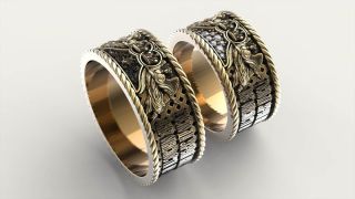 Славянские обручальные кольца из серебра
