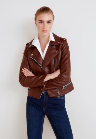 Женские кожаные куртки коричневого цвета