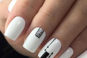 Дизайн ногтей с белым цветом