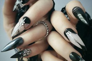 Длинные черные ногти