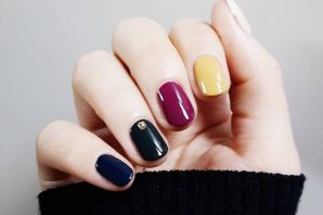 Дизайн ногтей разными цветами