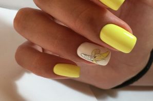 Ногти лимонного цвета