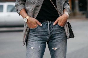Стиль джинсы и пиджак женский