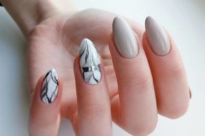 Дизайн ногтей мрамор