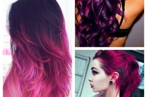 Красно фиолетовый цвет волос