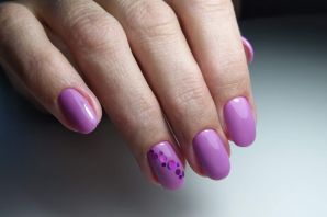 Розово фиолетовый маникюр