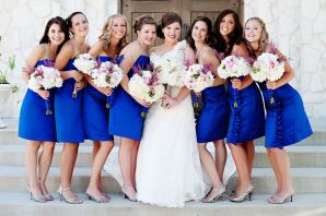 Синее платье на свадьбу невесте