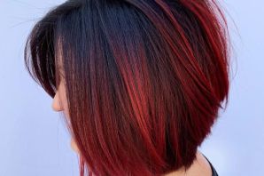 Красный цвет волос каре