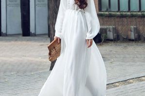 Белое летнее платье в пол