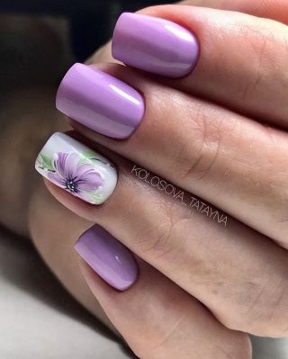 Светло фиолетовые ногти