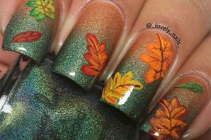 Листья на ногтях