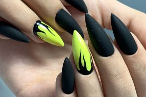 Черно зеленые ногти
