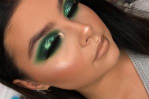 Вечерний макияж под зеленое платье