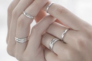 Длинные серебряные кольца