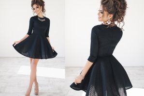 Платье черное с пышной юбкой