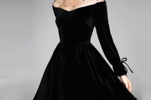 Черное пышное платье на выпускной