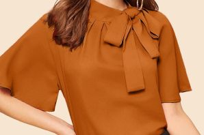 Шелковая блузка с коротким рукавом