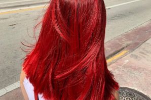 Красно малиновый цвет волос