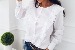 Белая блузка рубашка женская